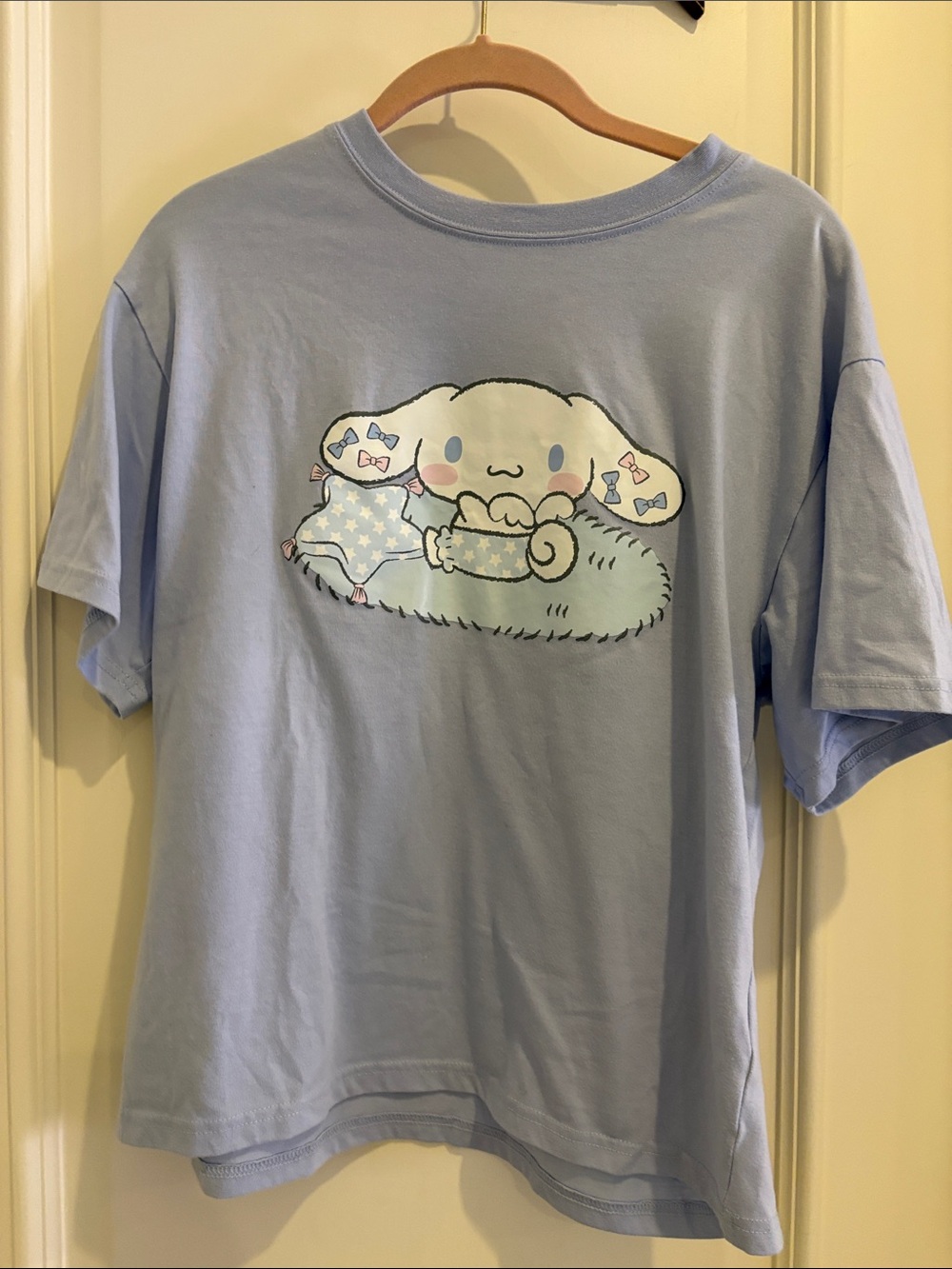 Light Blue Kids Short Sleeve Tee with Cute Character Graphic